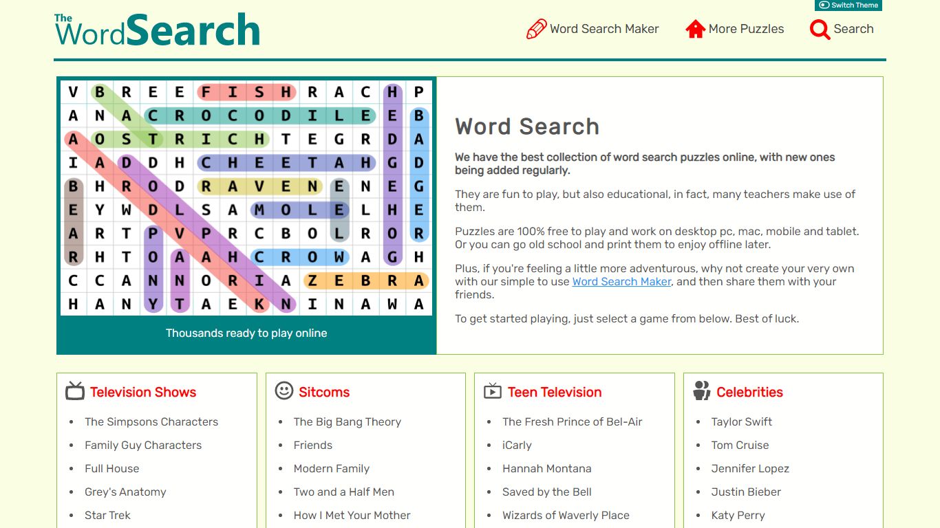 Word Search Puzzles