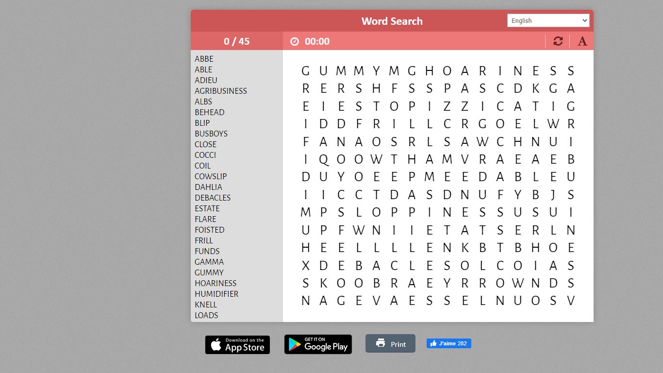 Word Search Puzzles (Word Find) - Free puzzles