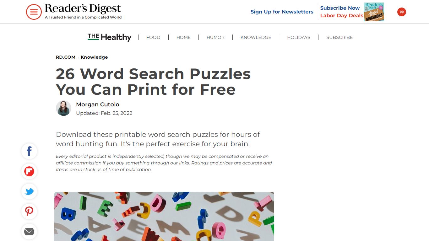 26 Free Printable Word Search Puzzles | Reader's Digest